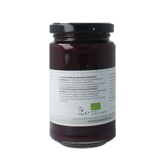 Confiture de cerises bio Marienwaerdt Moestuinjam 250 g