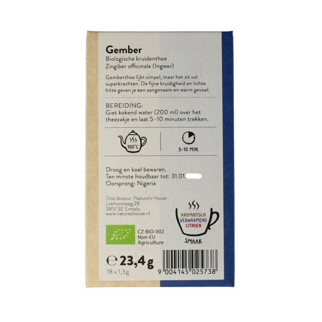 Sonnentor Té de Jengibre Bio, 18 Bolsitas