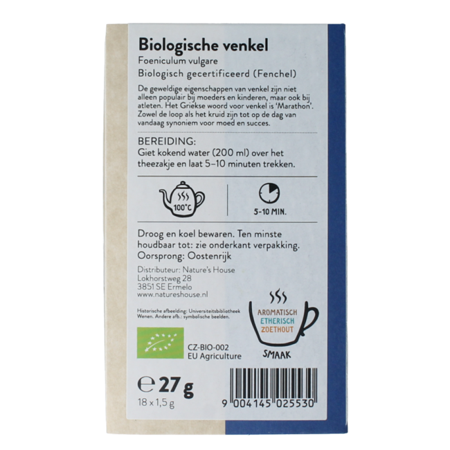 Thé au fenouil bio 18 sachets