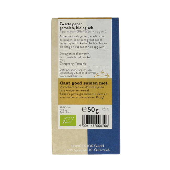 Sonnentor Organic Ground Black Pepper 50g