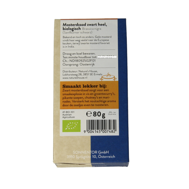 Sonnentor Semillas de mostaza negra bio 80 gramos