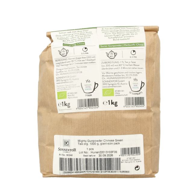 Tè verde sfuso Gunpowder Sonnentor biologico 1 Chilogrammo