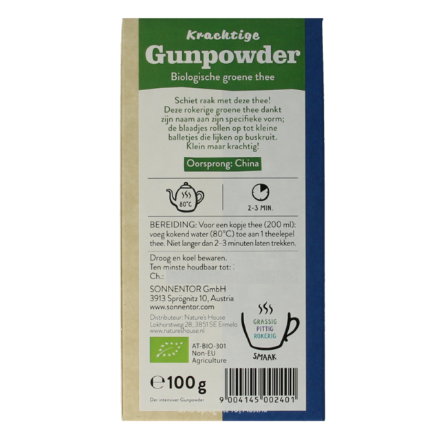 Té verde Gunpowder a granel bio 100 gramos