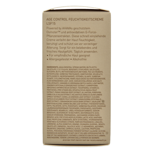 Ahava Men Age Control Feuchtigkeits-Gesichtscreme SPF15 50 Milliliter