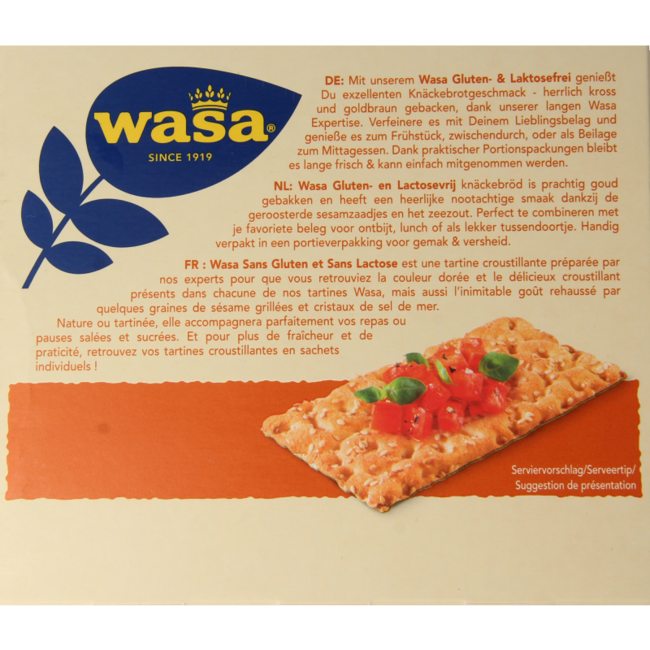 Knäckebröd con sésamo y sal marina sin gluten 240 gramos