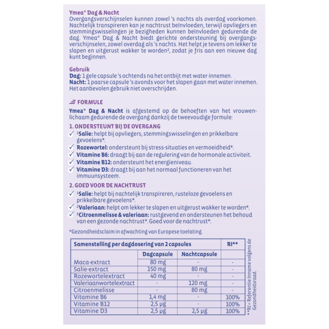 Ymea Menopause Day & Night 64 Capsules