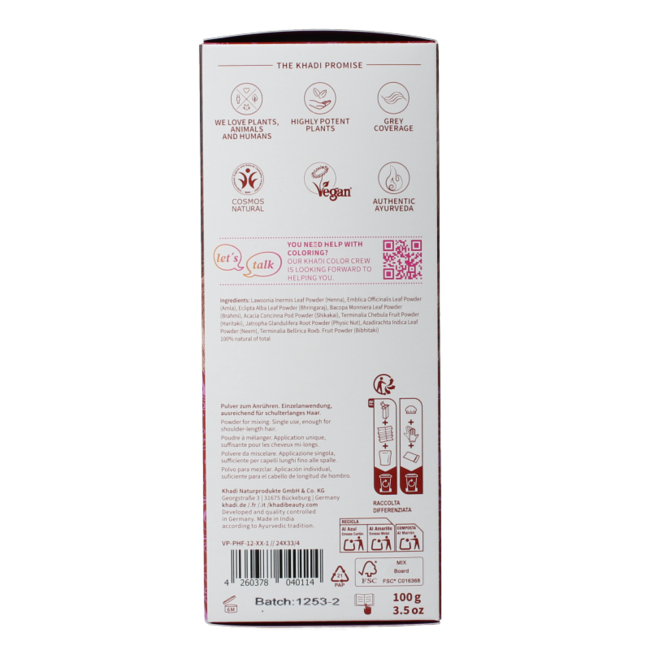 Khadi Haarkleur henna amla & jatropha 100 Gram