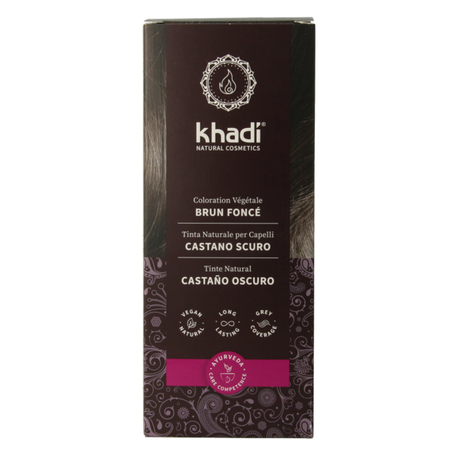 Khadi Haarkleur dark brown 100 Gram