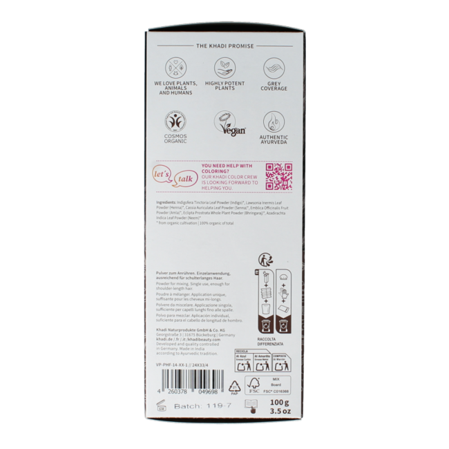 Coloration capillaire Khadi brun cendré 100 g