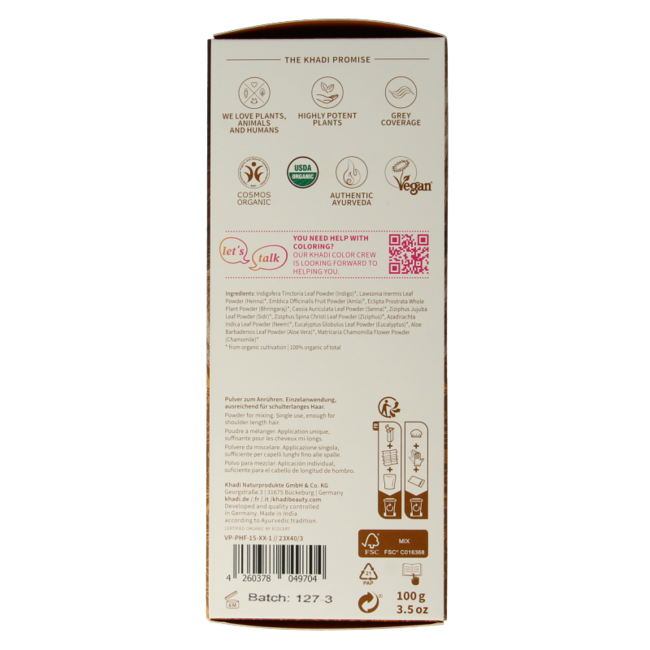 Khadi Coloration capillaire brun doré 100 g
