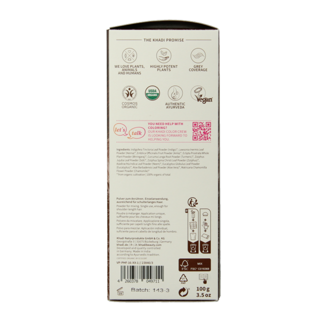 Khadi Haarfarbe Mittelbraun 100 Gramm