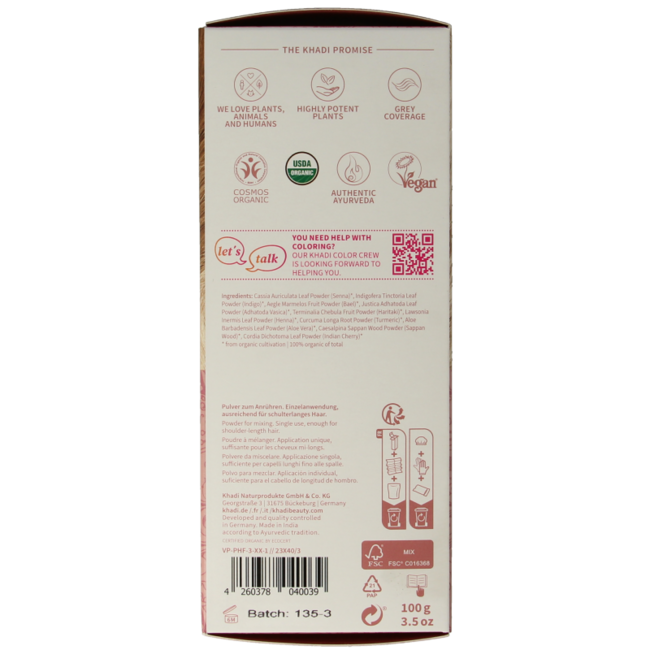 Khadi Haarkleur light blond 100 Gram