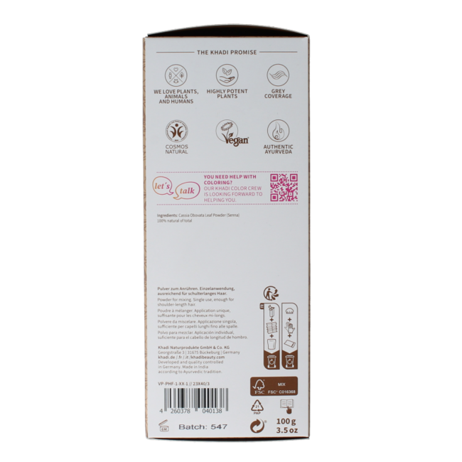 Hair colour senna/cassia natural 100 Gram