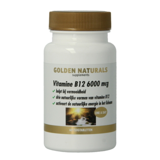 Golden Naturals Vitamina B12 6000mcg vega 60 comprimidos para chupar