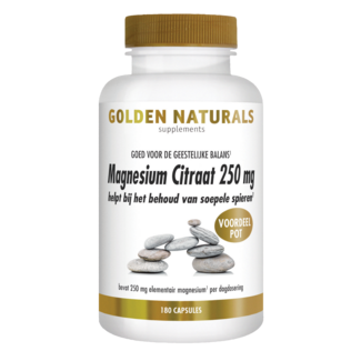 Golden Naturals Golden Naturals Magnesiumcitrat 250 mg 180 Vegetarische Kapseln