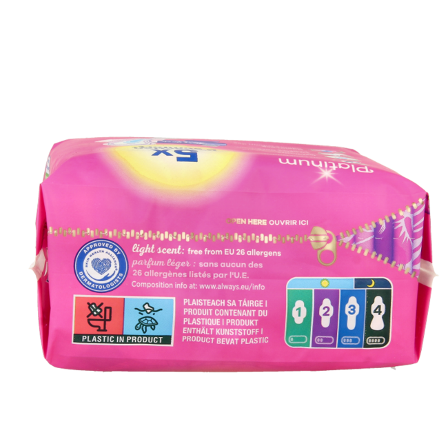 Always Sanitary pads platinum ultra night 8 pieces
