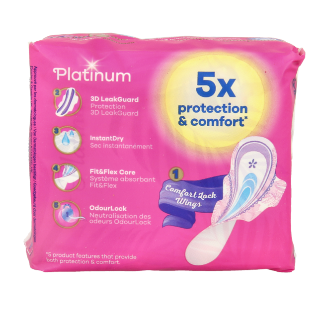 Always Platinum Long Sanitary Towels with Wings Size 2 10 Pack