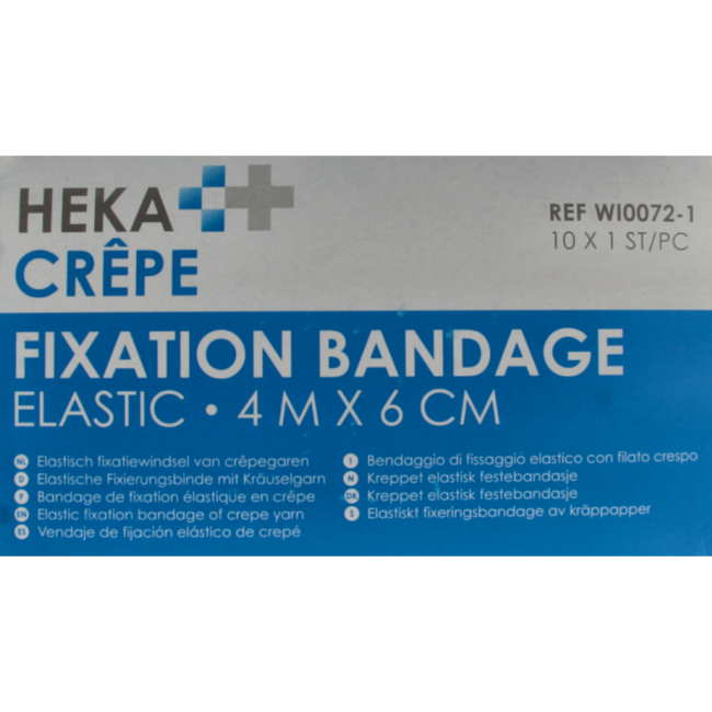 Benda in Crêpe Heka 4m x 6 cm, 10 Pezzi