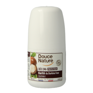Douce Nature Deodorante roll-on Douce Nature al burro di karité bio 24h, 50 Millilitri