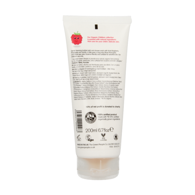 Gel bain et douche bio pour enfants Green People Berry Smoothie 200 ml