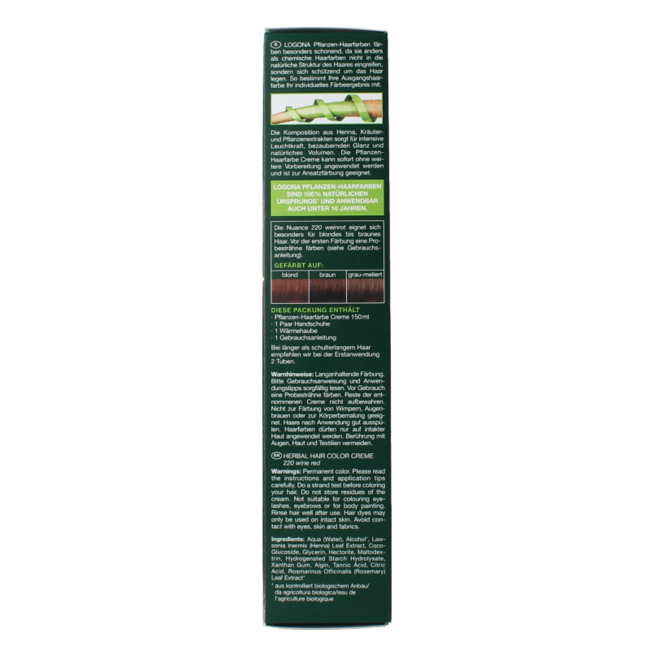 Logona Color creme 220 bordeaux 150 Millilitres