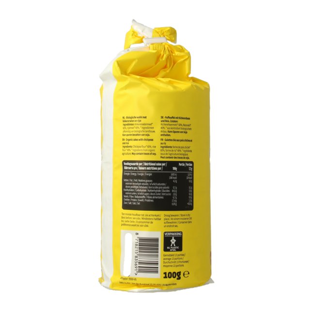 Kikkererwten wafels glutenvrij bio 100 Gram