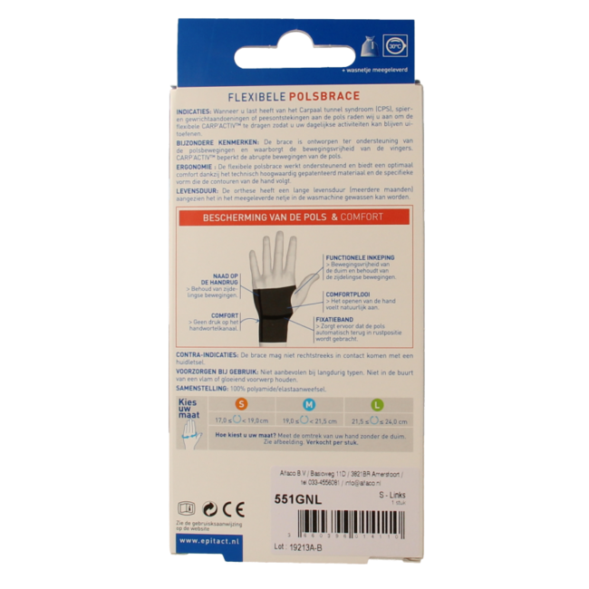 Epitact Carp'Activ Left Size S - 1 Piece