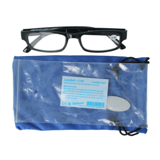Melleson Gafas de lectura de media montura negras +2.00 1 unidad