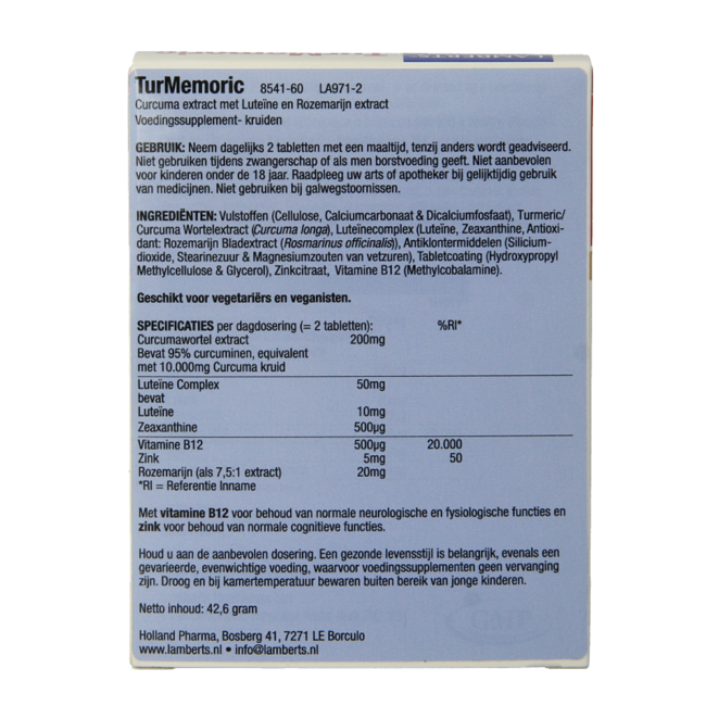 Lamberts Turmemoric 60 comprimidos