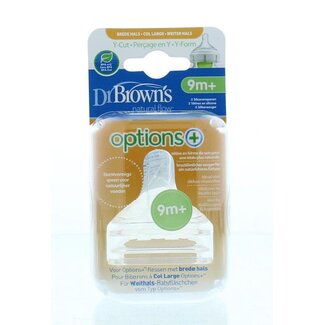 Dr. Brown's Options+ Y-cut Wide-Neck Bottle Teats (2 Pack)