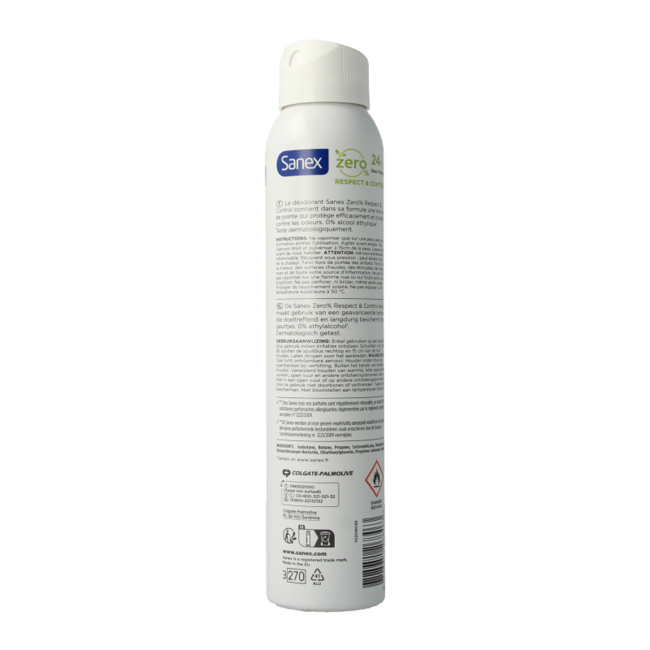 Sanex Deodorante spray zero% respect & control 200 Millilitri