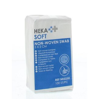 Heka Soft Compresse non-tissée Heka Soft 5 x 5 cm 4 plis 100 pièces