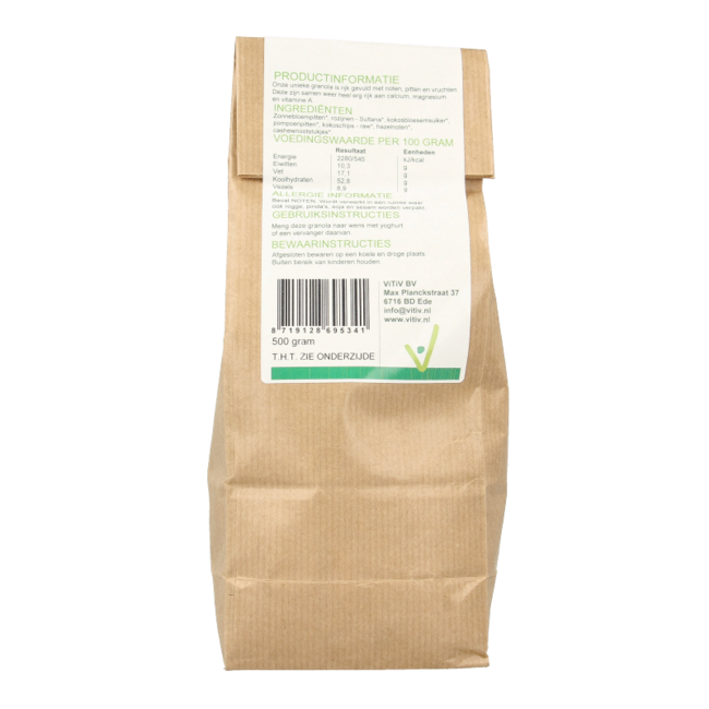 Vitiv Granola Samen und Nüsse Bio 500 Gramm