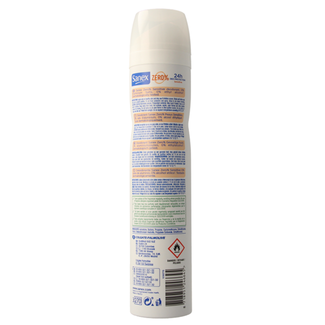 Sanex Deodorantspray Zero % Sensitive 200 Milliliter