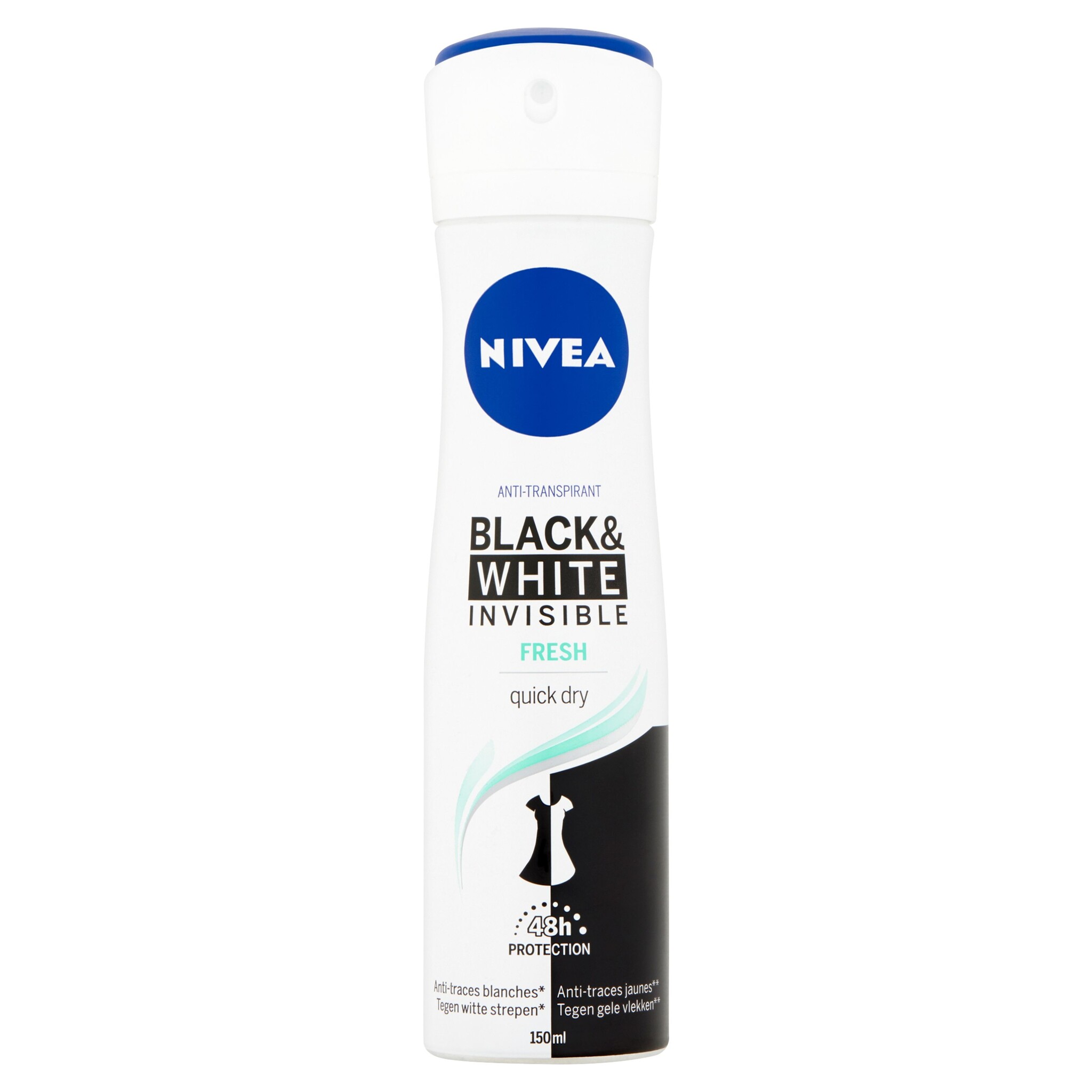Nivea Desodorante spray invisible black & white fresh 150 mililitros