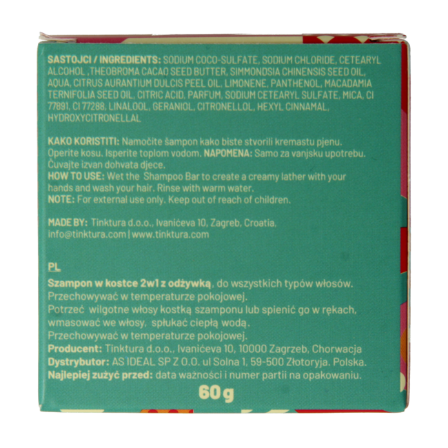 Tinktura Shampoo Solido 2-in-1 Shampoo/Balsamo 1 Pezzo