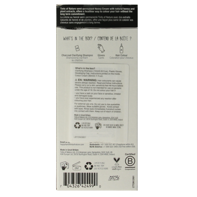 Tints Of Nature Henna Cream negro semipermanente 70 ml