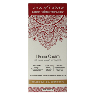 Tints Of Nature Tints Of Nature Henna crema rubio dorado semipermanente 70 mililitros