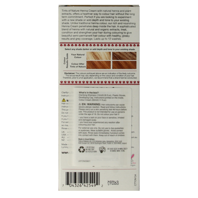 Tints Of Nature Henna Cream goldblond semi-permanent 70 Milliliter