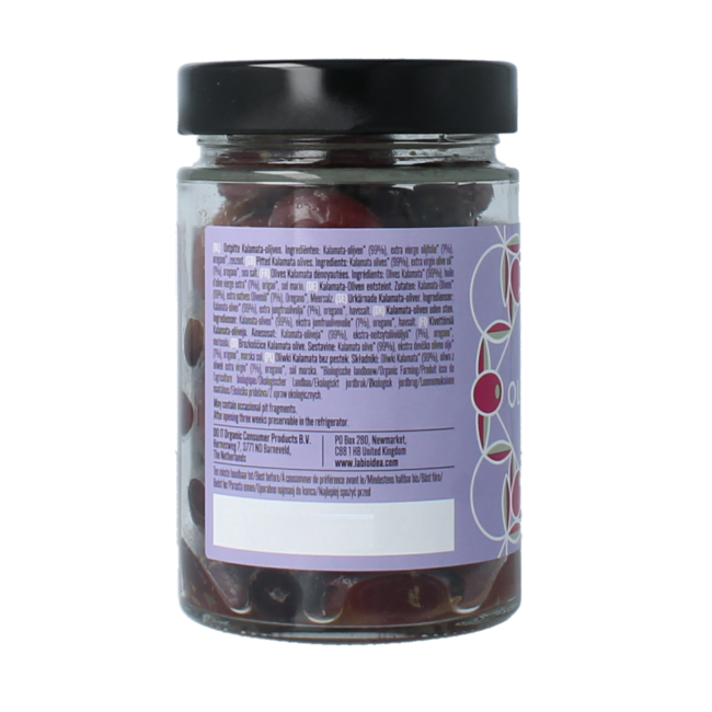 Olijven zwart kalamata ontpit bio 180 Gram