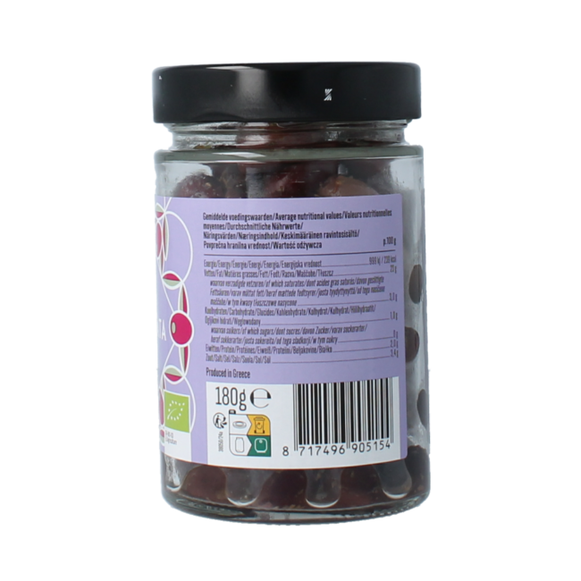 Olive nere Kalamata denocciolate bio 180 Grammi
