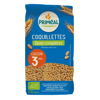 Primeal Primeal Semi-wholemeal elbow pasta quick-cook 3 minutes organic 500 Gram