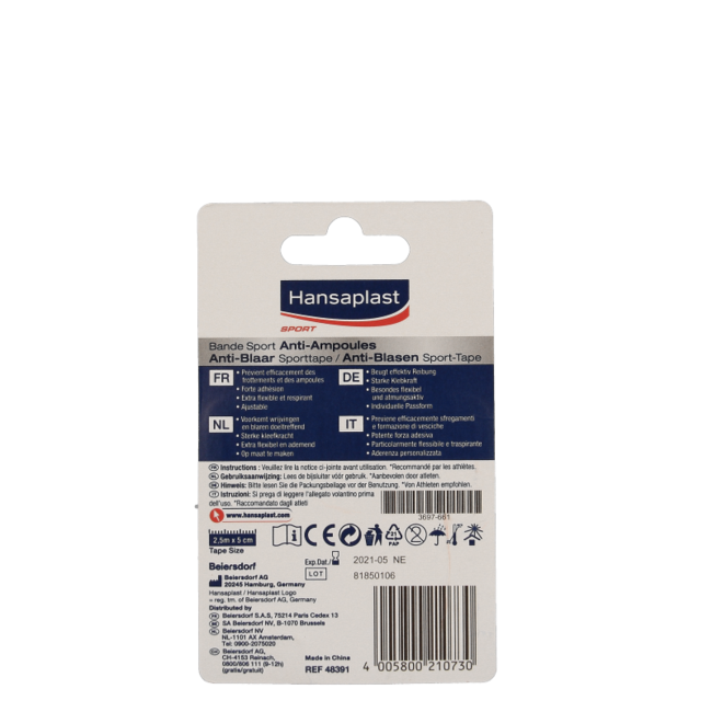 Sports tape anti-blister 1 piece