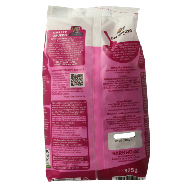 Krunchy pur bosbes bio 375 Gram