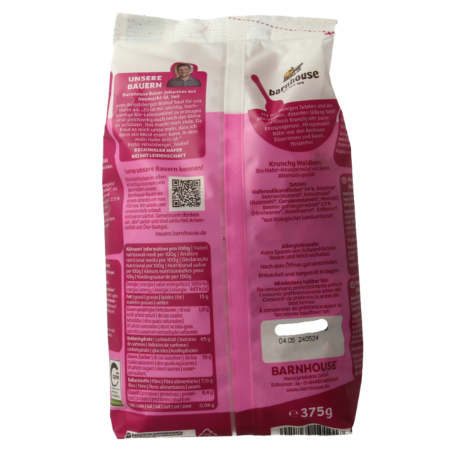 Krunchy pur myrtille bio 375 g