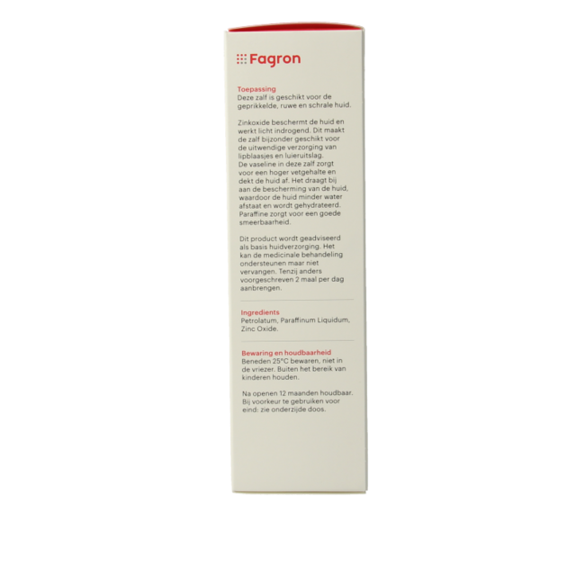Fagron Zinc Oxide Ointment 10% with box and leaflet 100g