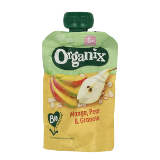 Organix Gourde de fruits mangue, poire & granola 6+ mois bio 100 g