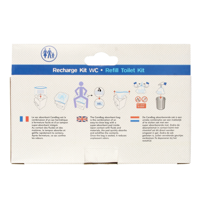 Sacs de recharge pour toilettes portables CareBag, 12 unités