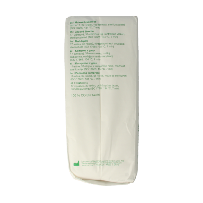 Gazin Mullkompresse 10 × 10 cm unsteril 17-fädig 32-lagig 50 Stück
