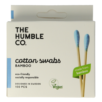 The Humble Co Bastoncini di cotone in bambù blu 100 Pezzi
